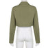 Distressed Multi-pocket Panelled Army Green Lightweight Jacket - ROUTINE FASHION